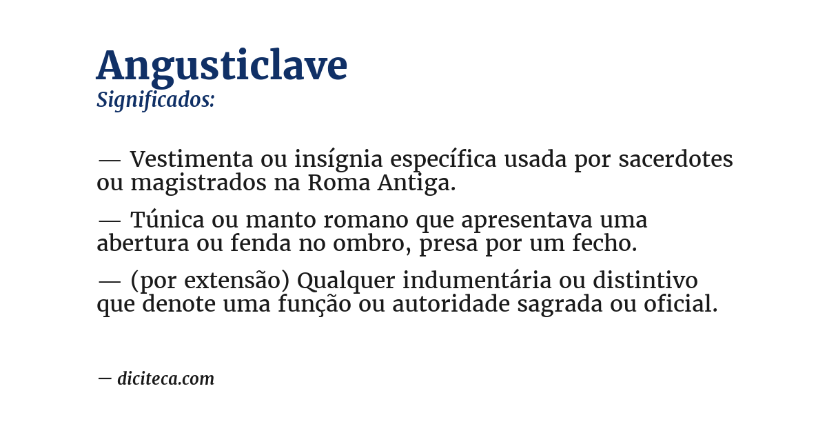 Significado de angusticlave