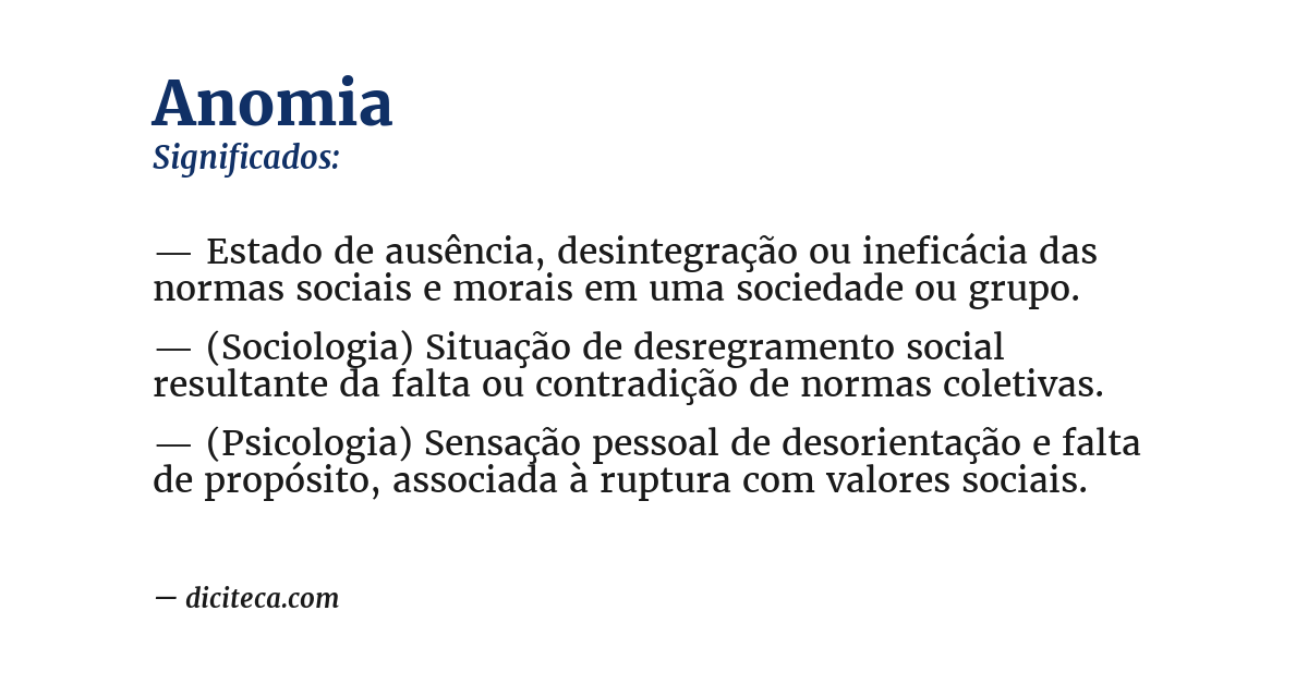 Significado de anomia