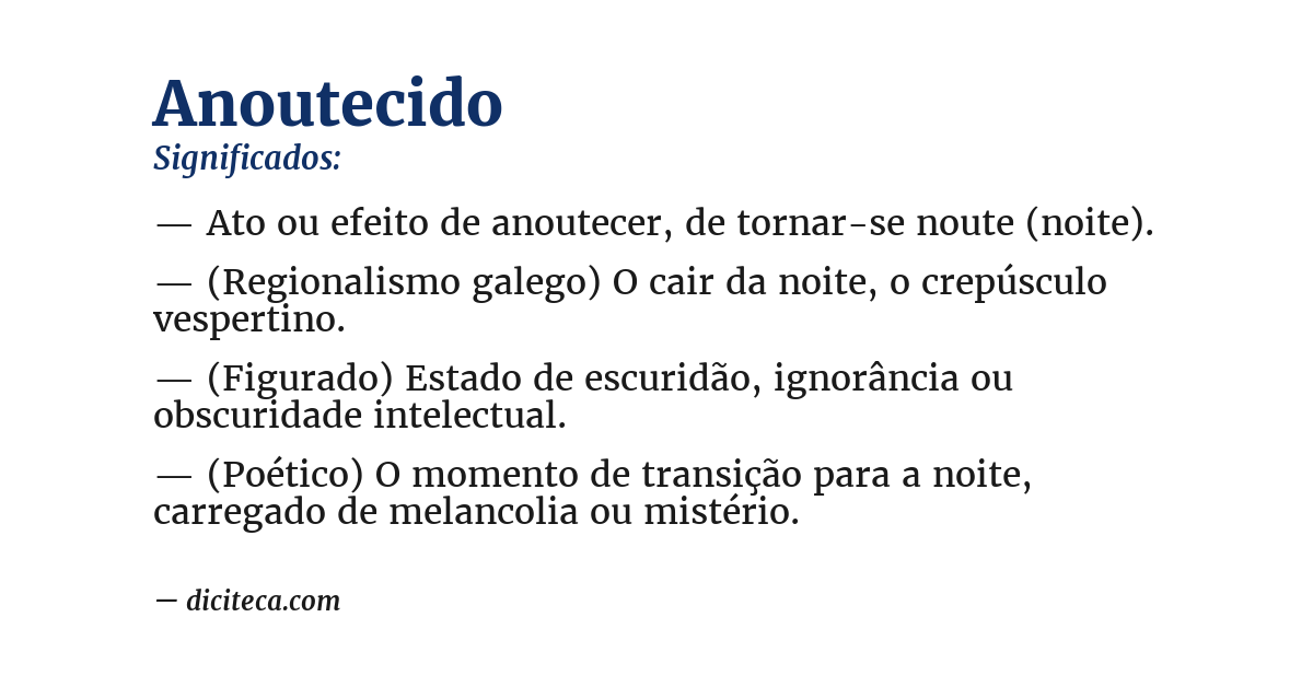 Significado de anoutecido