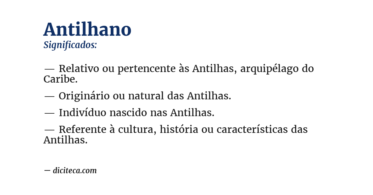 Significado de antilhano