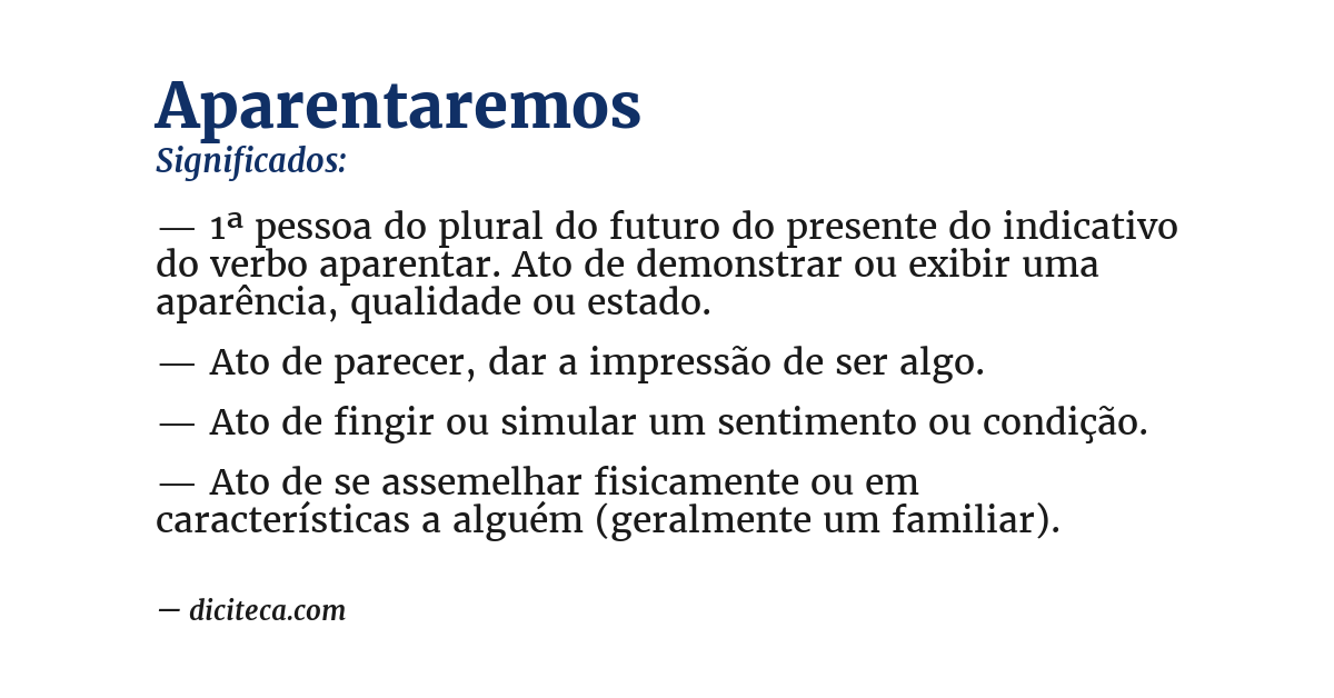 Significado de aparentaremos