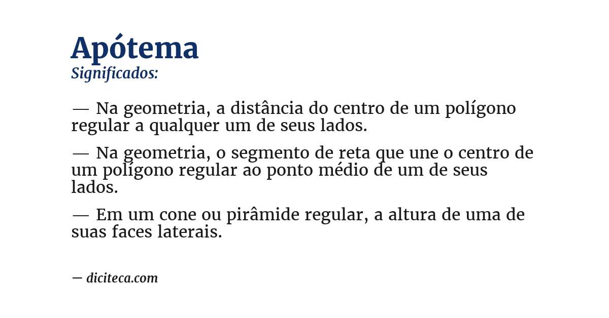 Significado de apótema