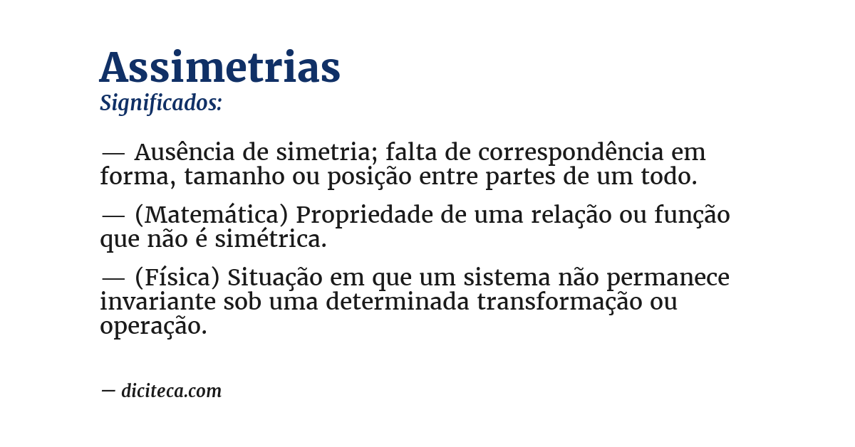 Significado de assimetrias