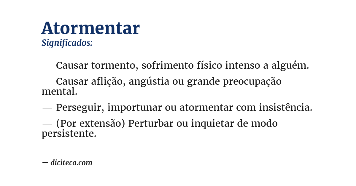 Significado de atormentar