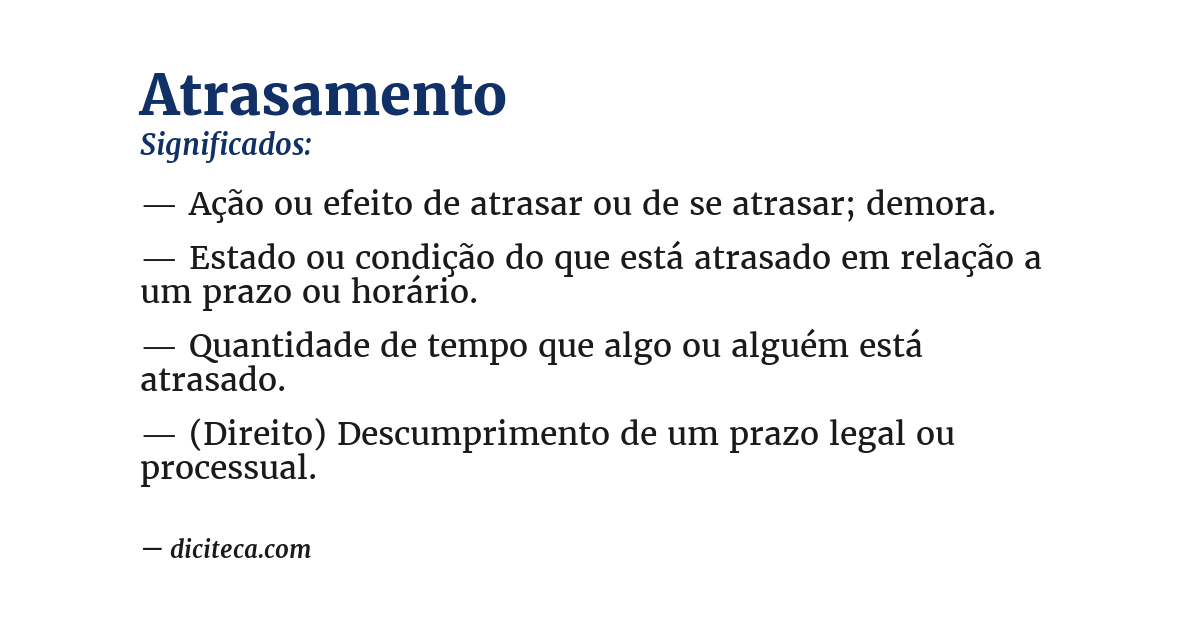 Significado de atrasamento
