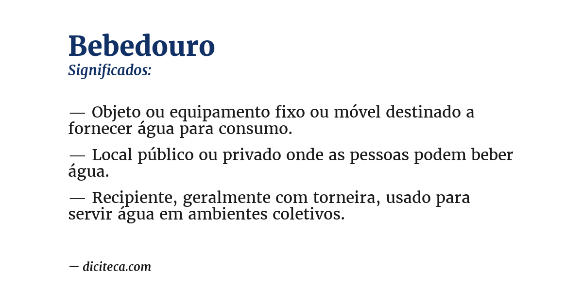 Significado de bebedouro