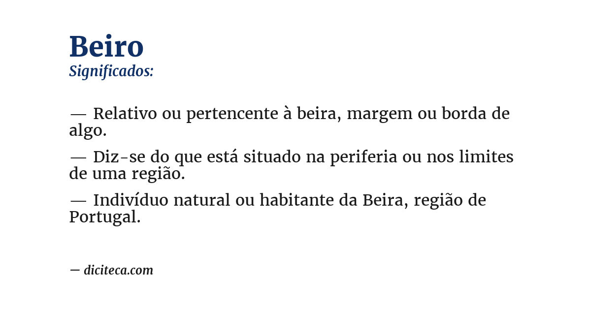 Significado de beiro