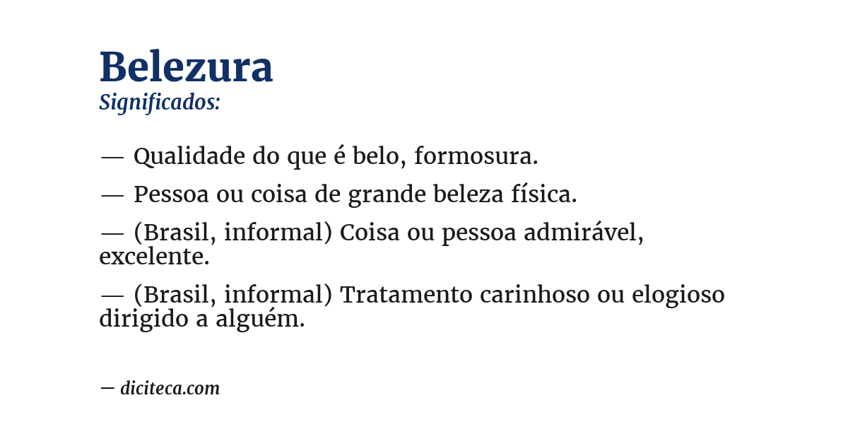 Significado de belezura