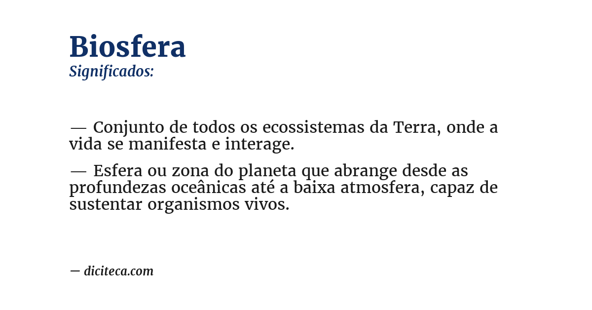 Significado de biosfera
