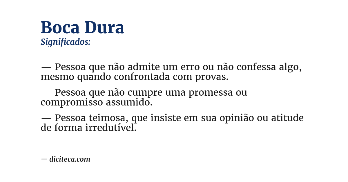 Significado de boca dura