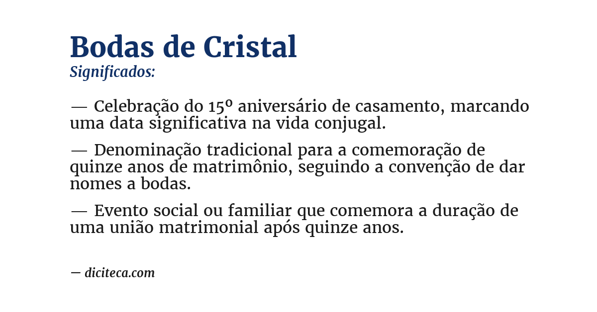 Significado de bodas de cristal