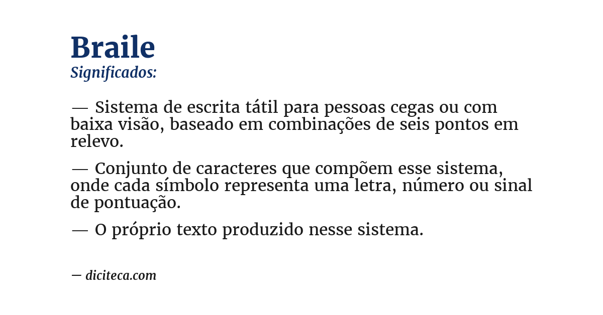 Significado de braile