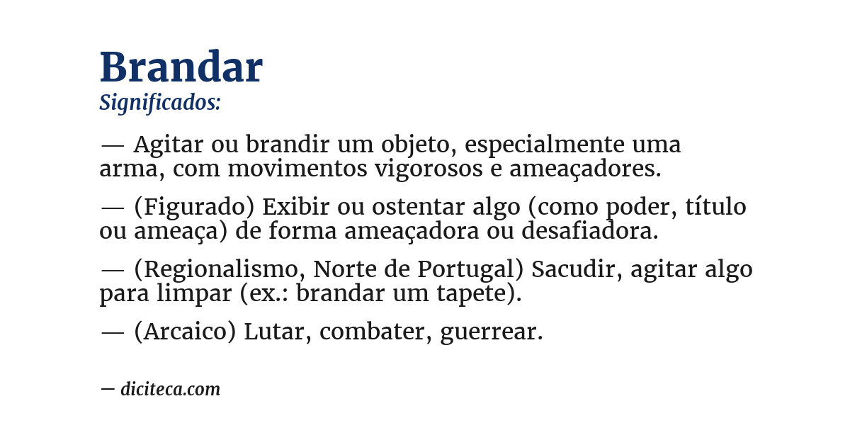 Significado de brandar