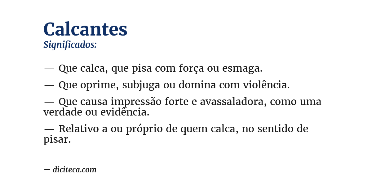 Significado de calcantes