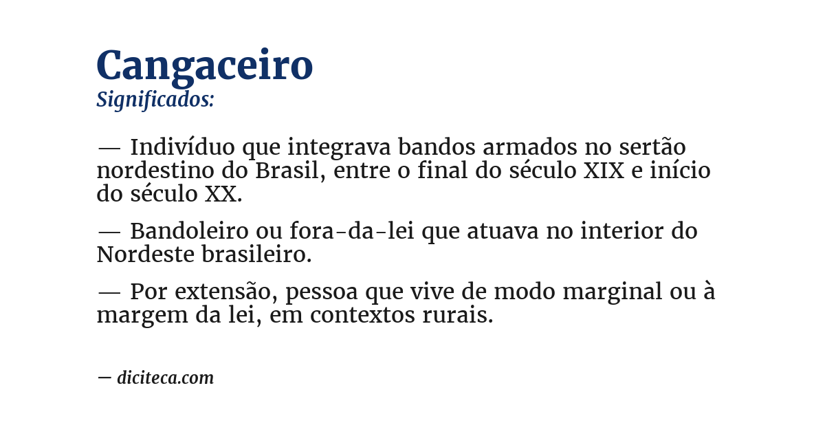 Significado de cangaceiro