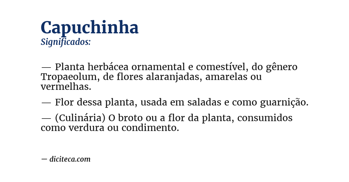 Significado de capuchinha