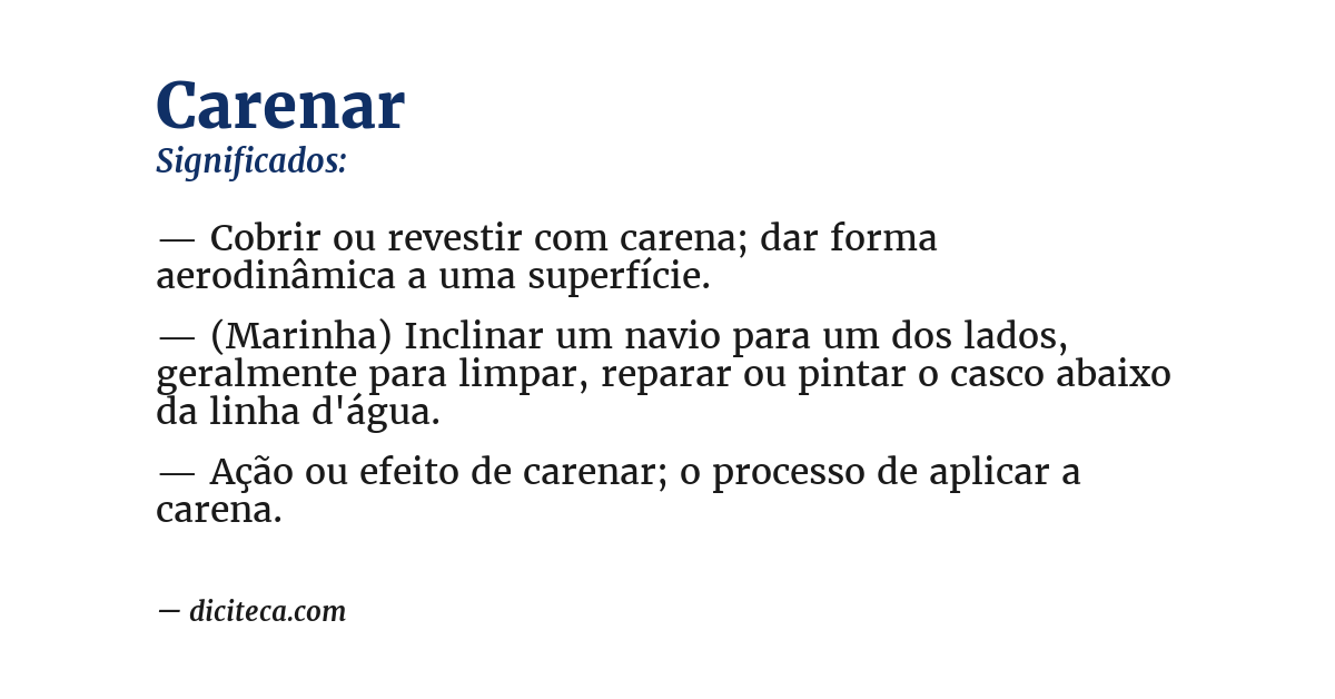 Significado de carenar