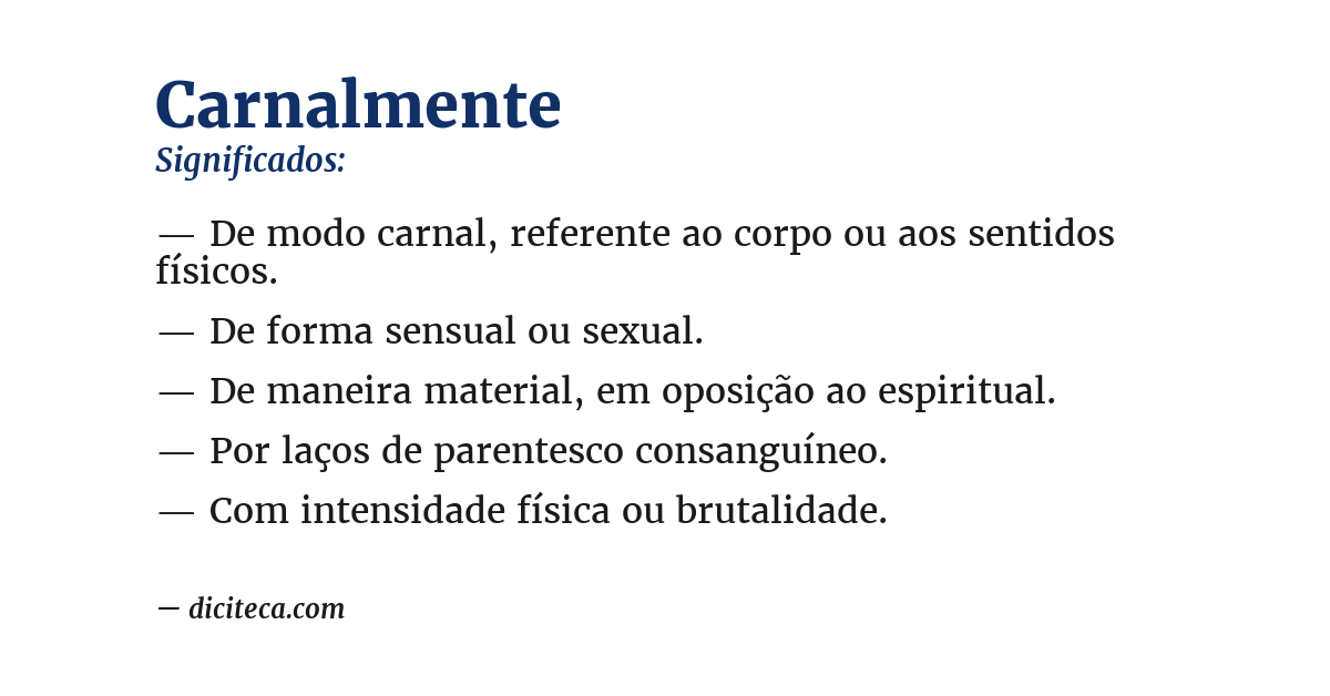 Significado de carnalmente