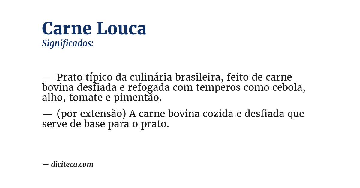 Significado de carne louca