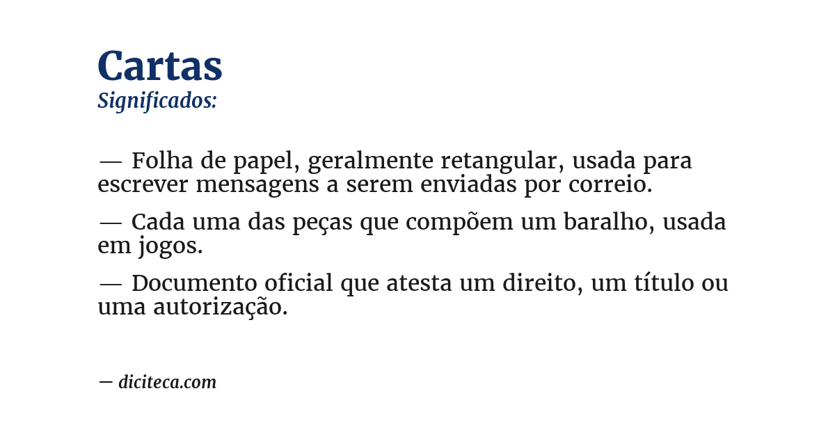 Significado de cartas