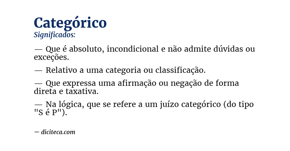 Significado de categórico