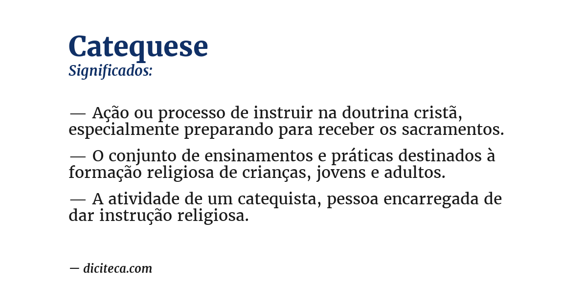 Significado de catequese