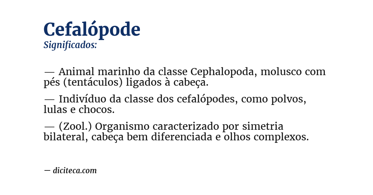 Significado de cefalópode