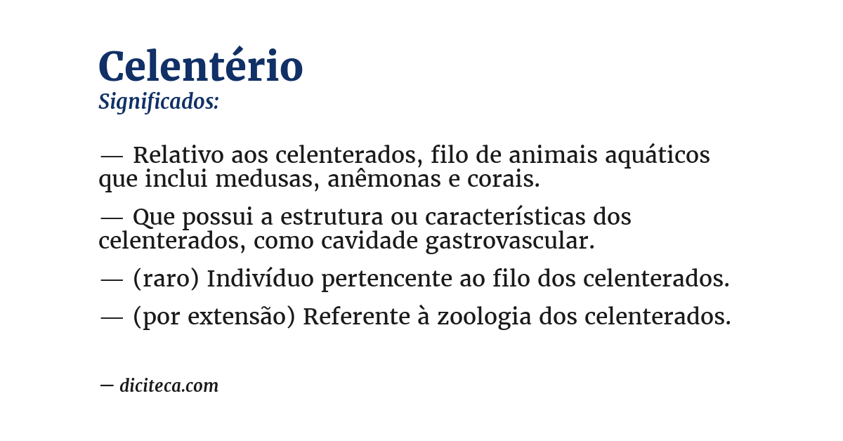 Significado de celentério