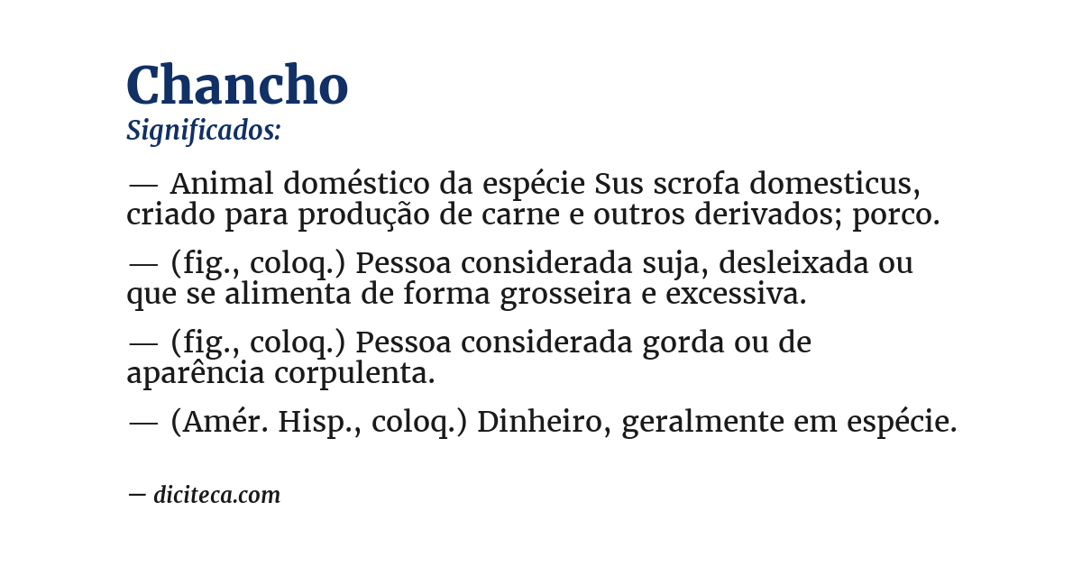 Significado de chancho