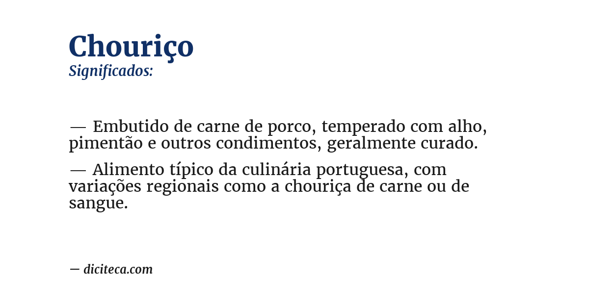 Significado de chouriço