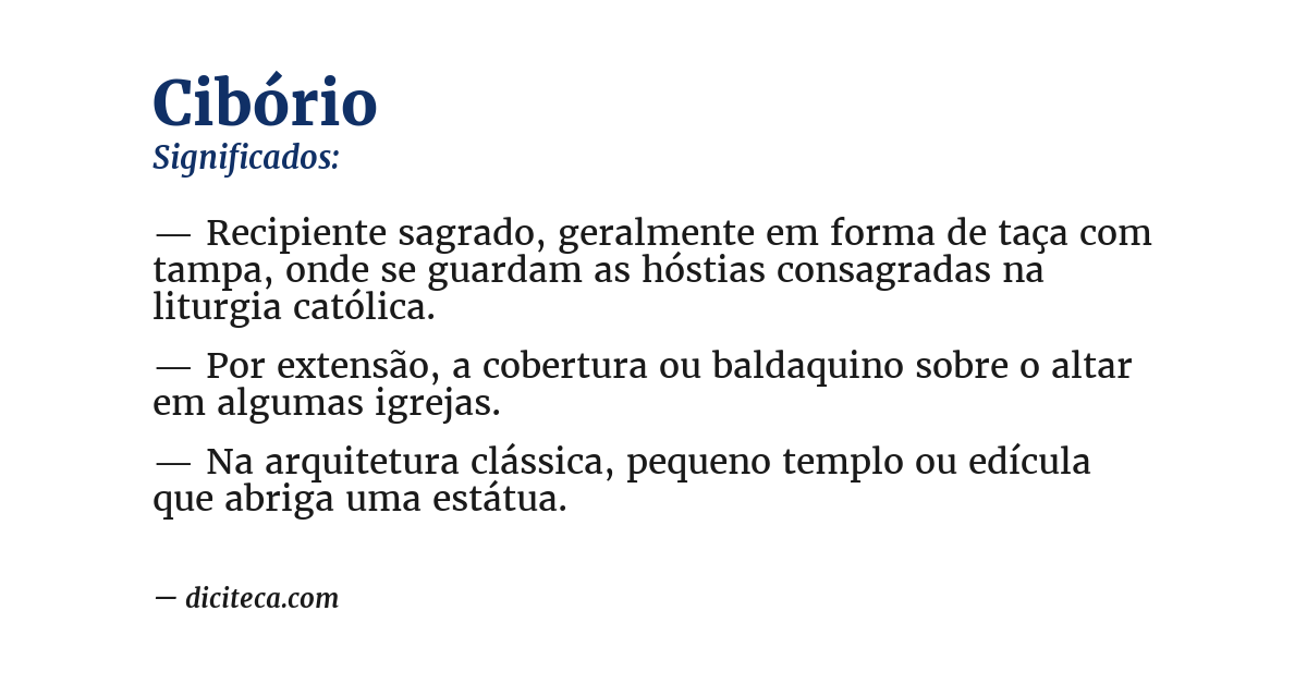 Significado de cibório