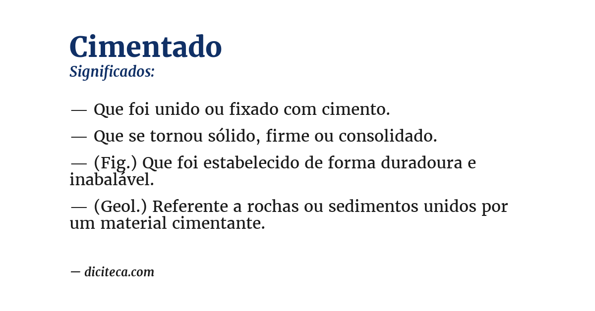 Significado de cimentado