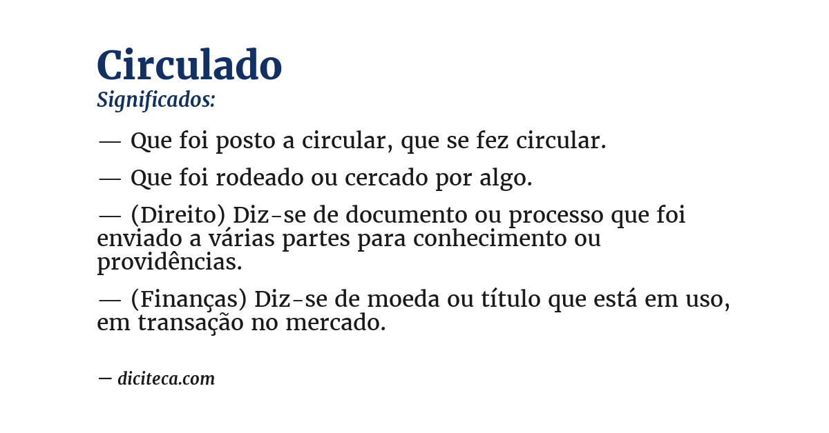 Significado de circulado