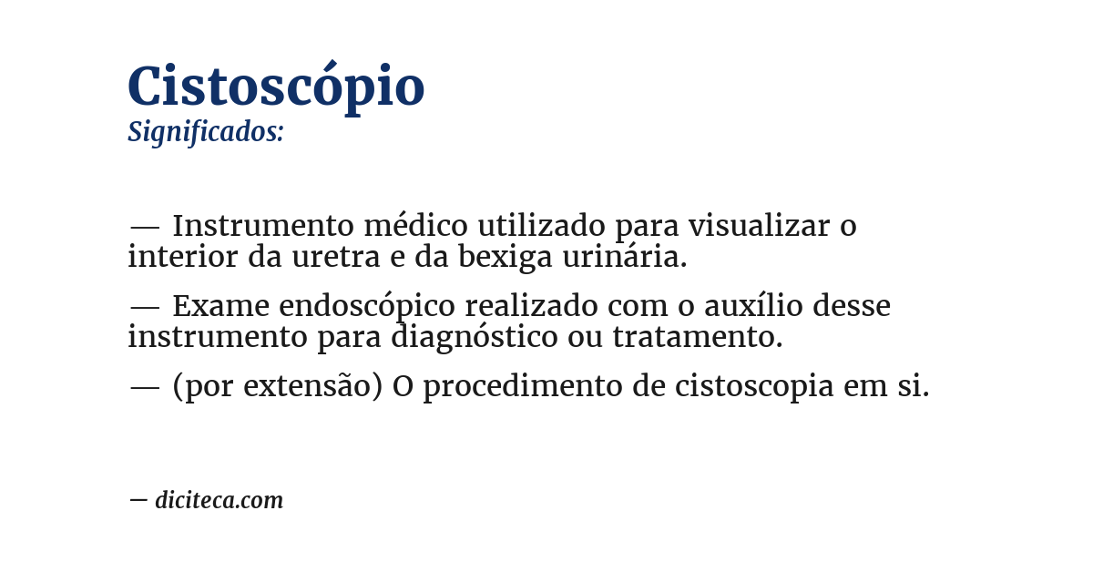 Significado de cistoscópio