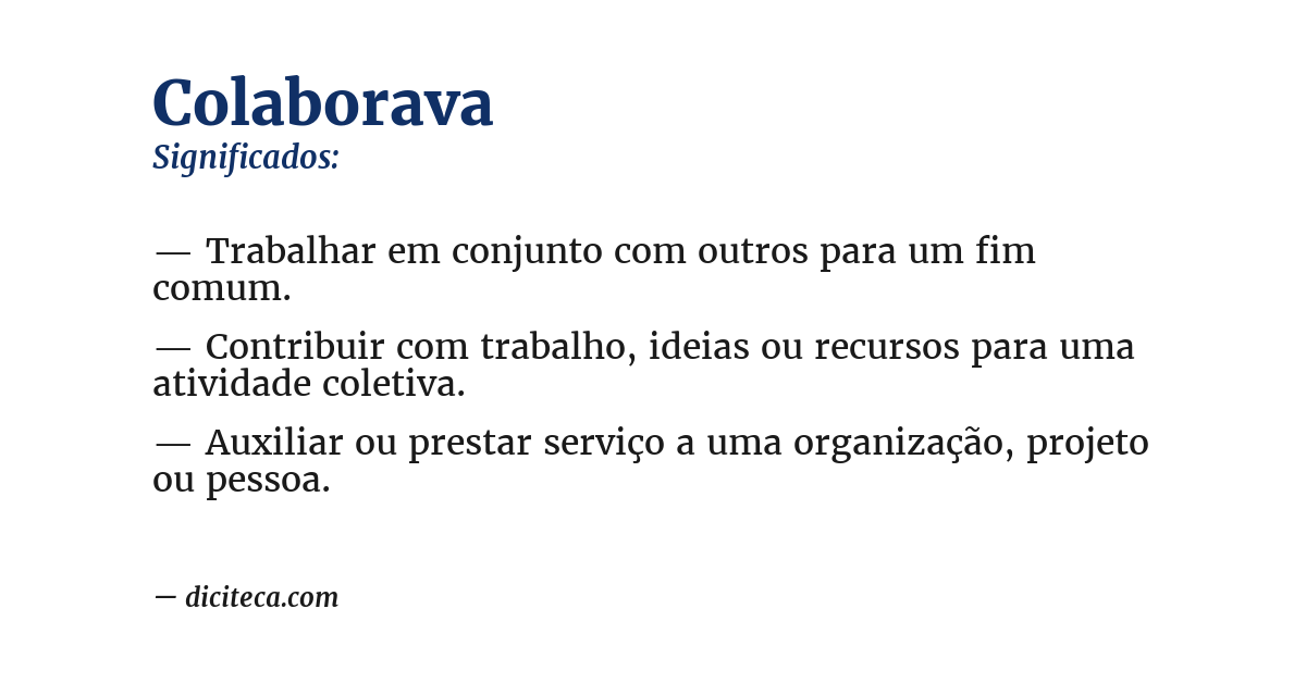 Significado de colaborava