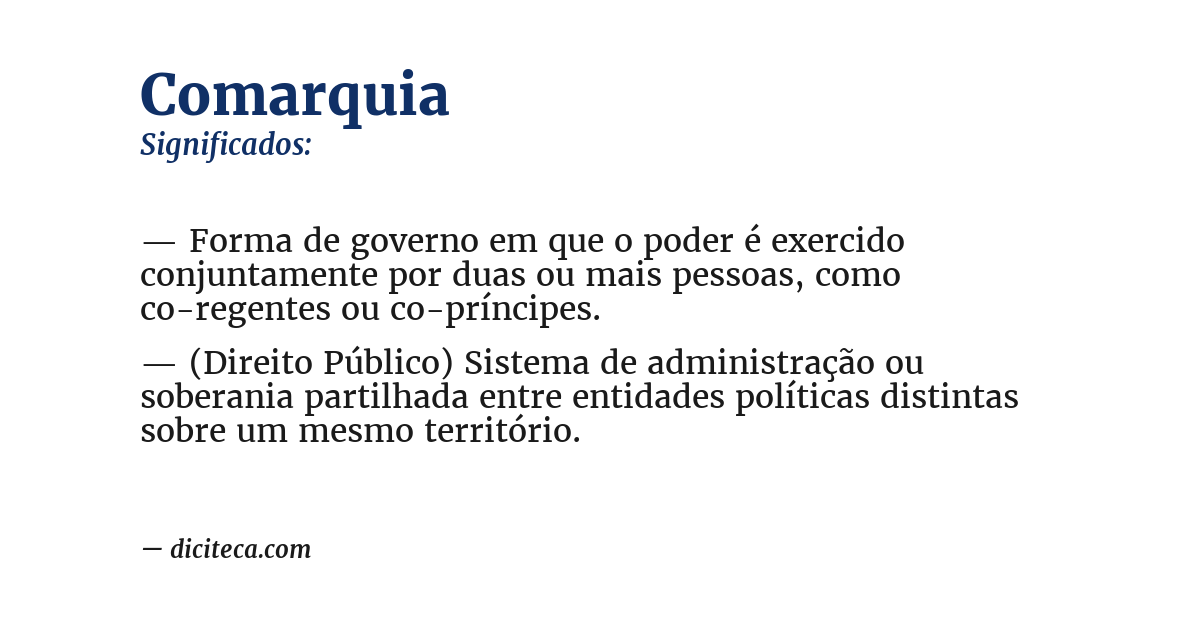 Significado de comarquia