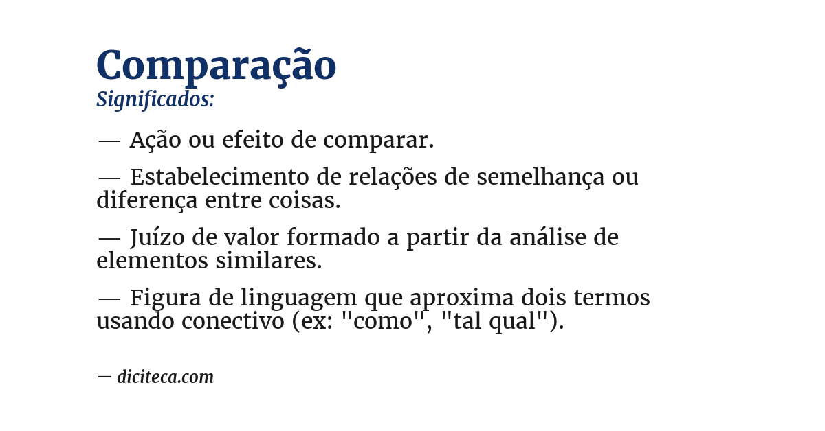 Significado de comparação