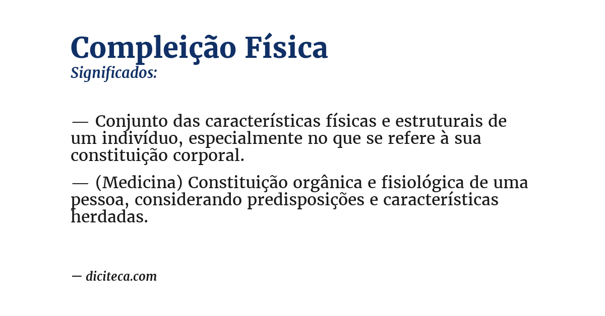 Significado de compleição física