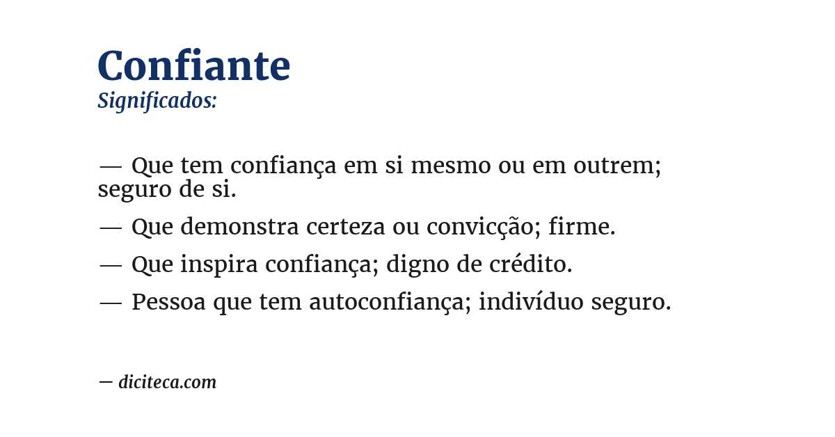 Significado de confiante