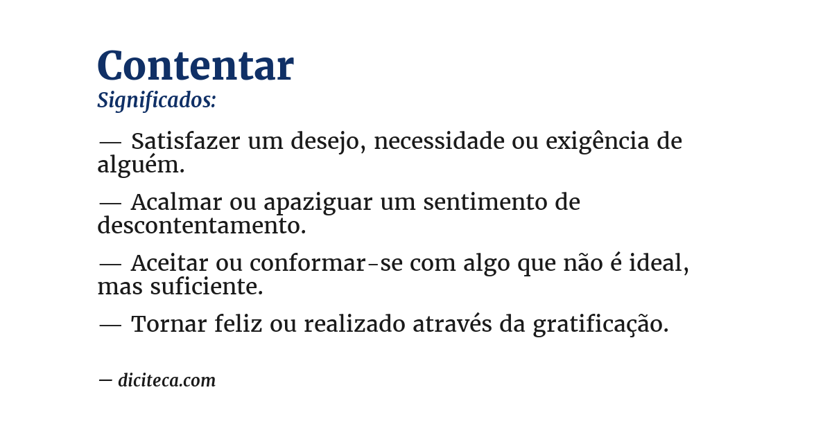 Significado de contentar