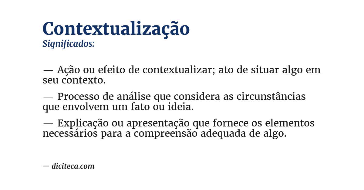 Significado de contextualização