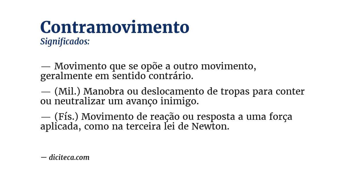 Significado de contramovimento