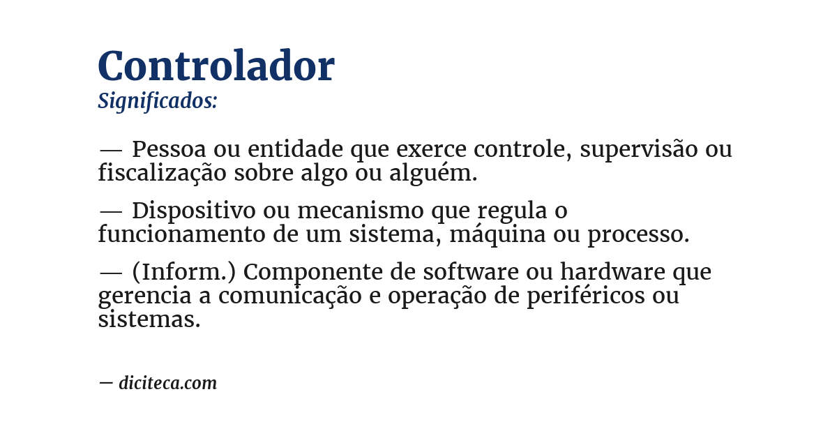 Significado de controlador