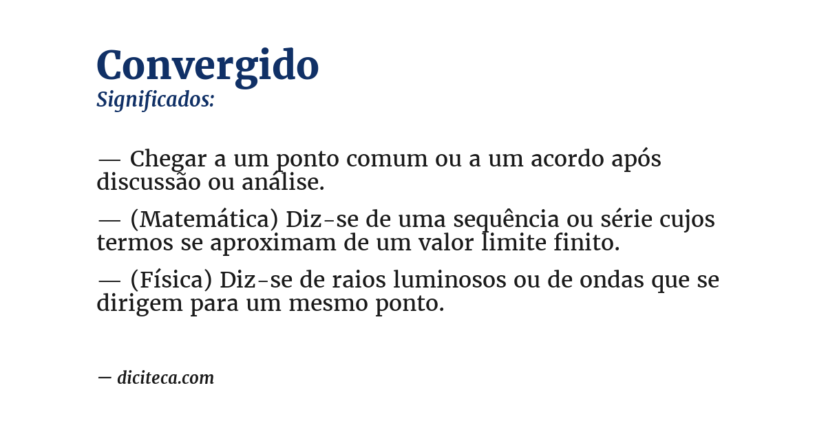Significado de convergido