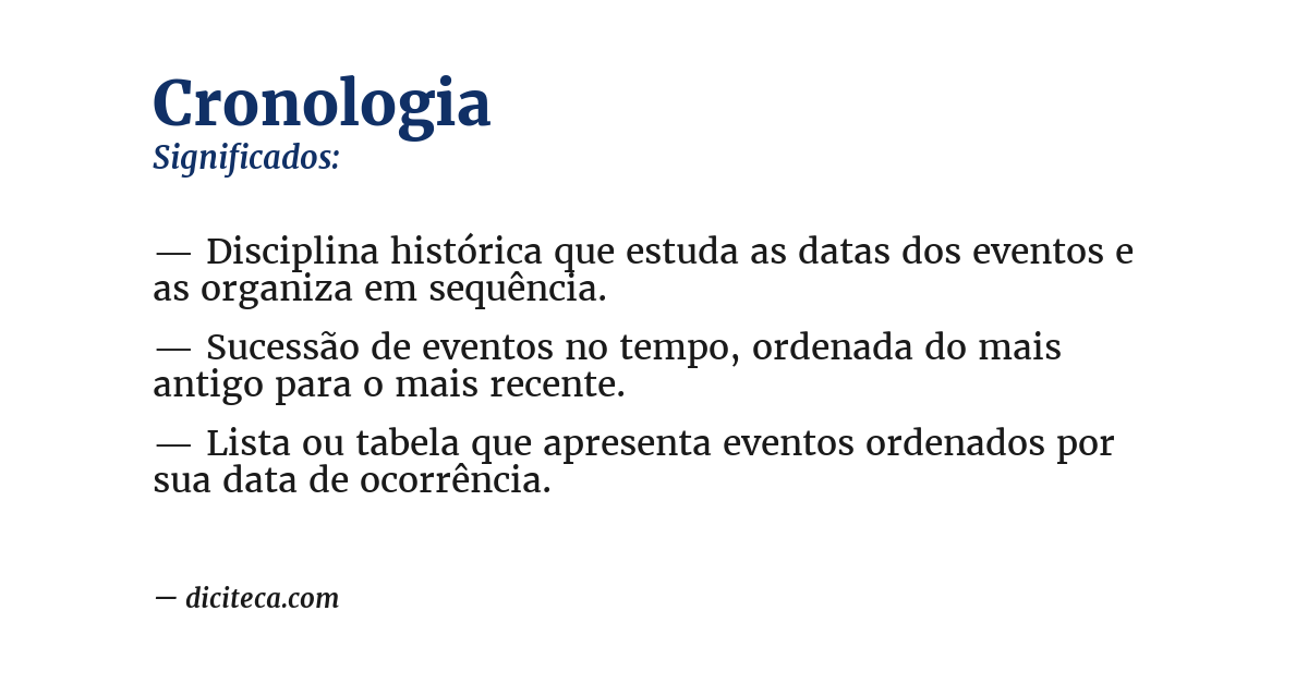 Significado de cronologia