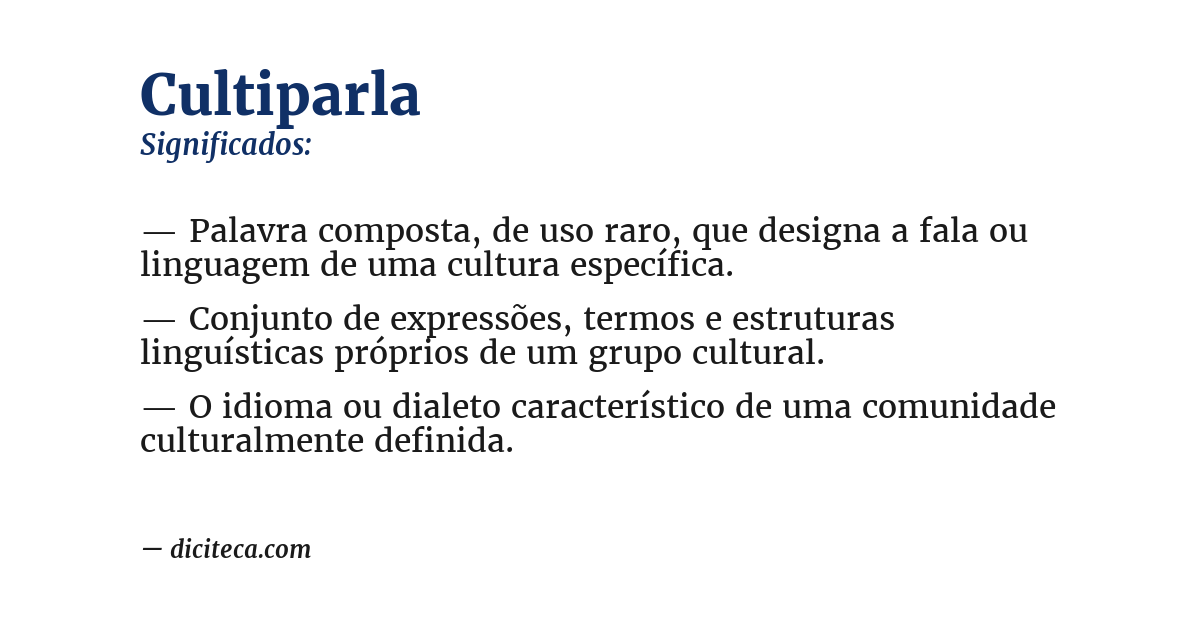 Significado de cultiparla