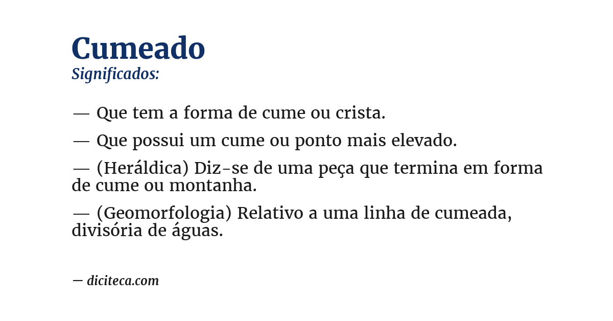 Significado de cumeado