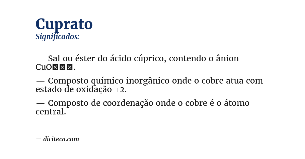 Significado de cuprato