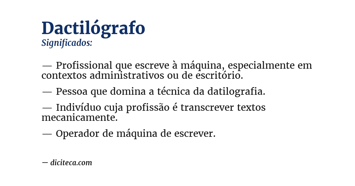 Significado de dactilógrafo