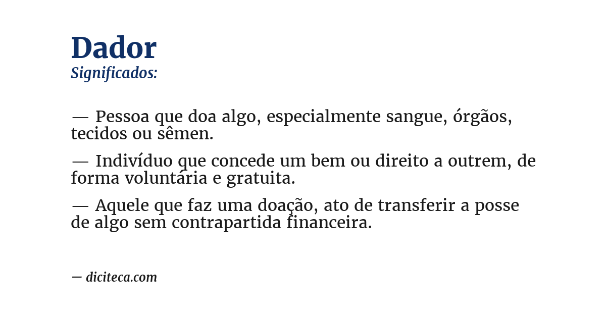 Significado de dador